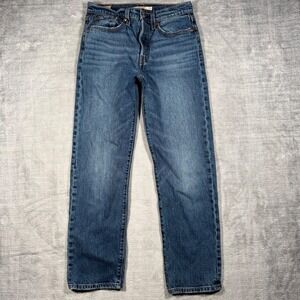 Levis Premium Jeans Womens 27 Blue Denim Wedgie Straight Button Fly Medium Wash